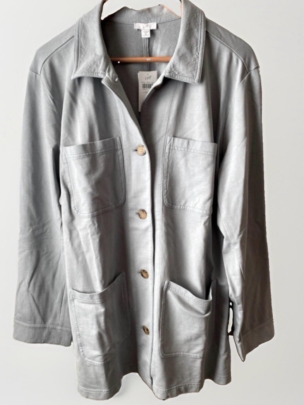 J. Jill Light Gray Utility Jacket